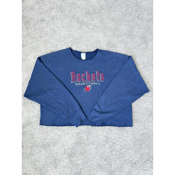 Logo Athletic Other - Vintage 90s Logo Athletic Houston Rockets Navy Blue Sweatshirt Adult XL Cropped